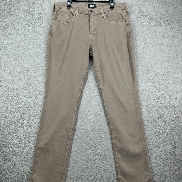 Paige Federal Mens Straight Leg Jeans 36 Brown 5 Pockets Stretch Denim‎ Pants